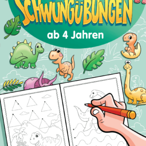 Buchdeckel mit dem Buchtitel Dino Schwungübungen ab 4 Jahren